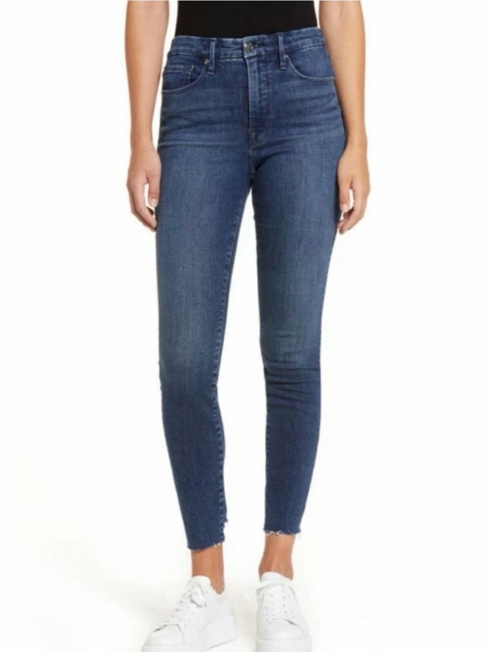 Good American Good Legs raw hem jeans